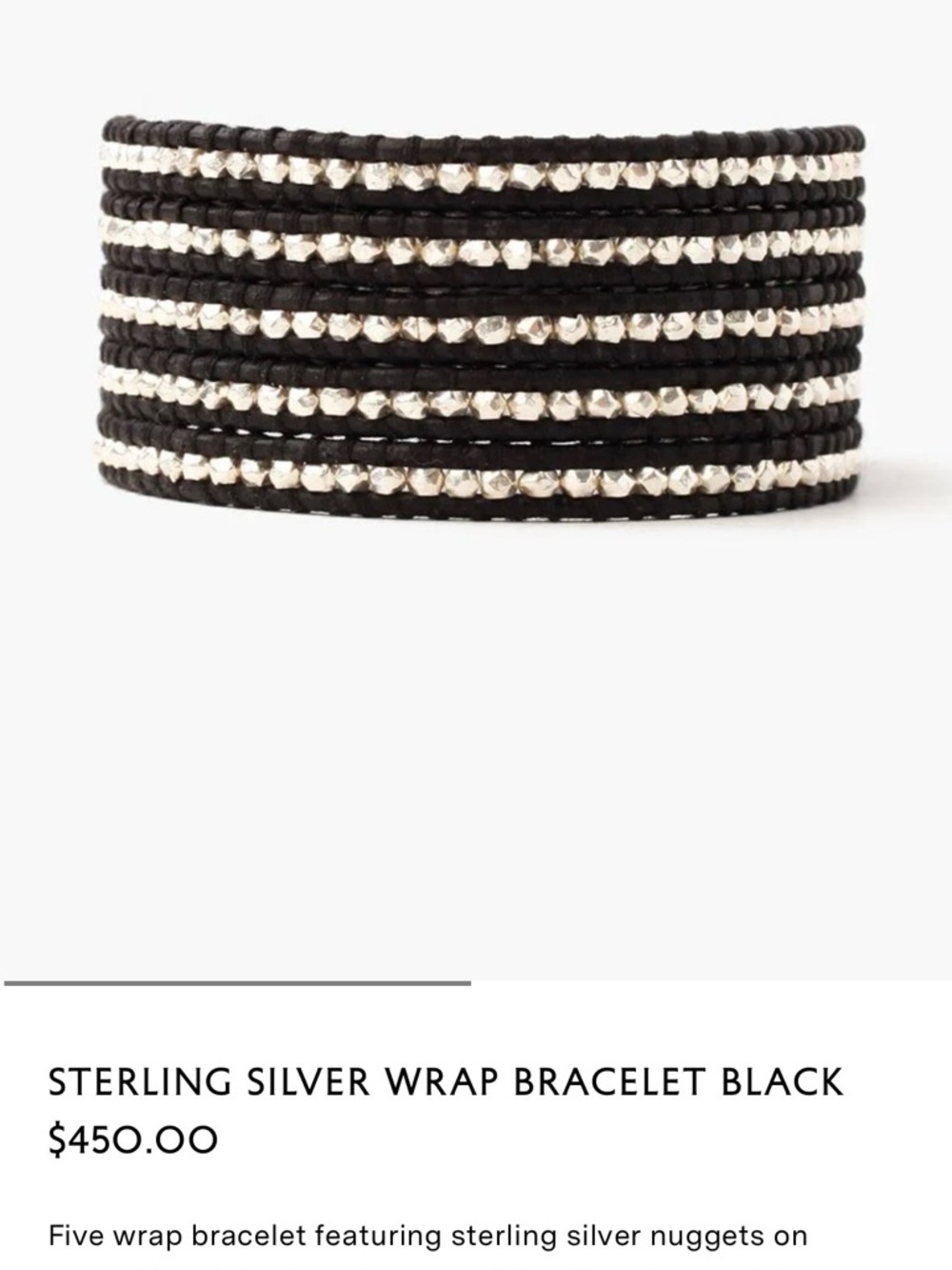 Chan Luu Brown Leather Multi-Row Wrap Bracelet with Silver & Gold Beading